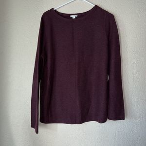 J.Jill Textured Side Zipper Maroon Sweater Woman Size Medium